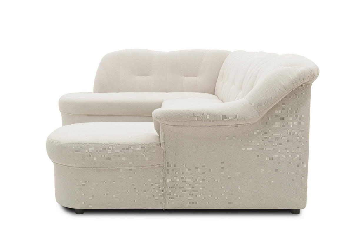 WOHNLANDSCHAFT FLORES FK Creme Mikrofaser  - Creme/Schwarz, KONVENTIONELL, Kunststoff/Textil (293/293/142cm) - MID.YOU