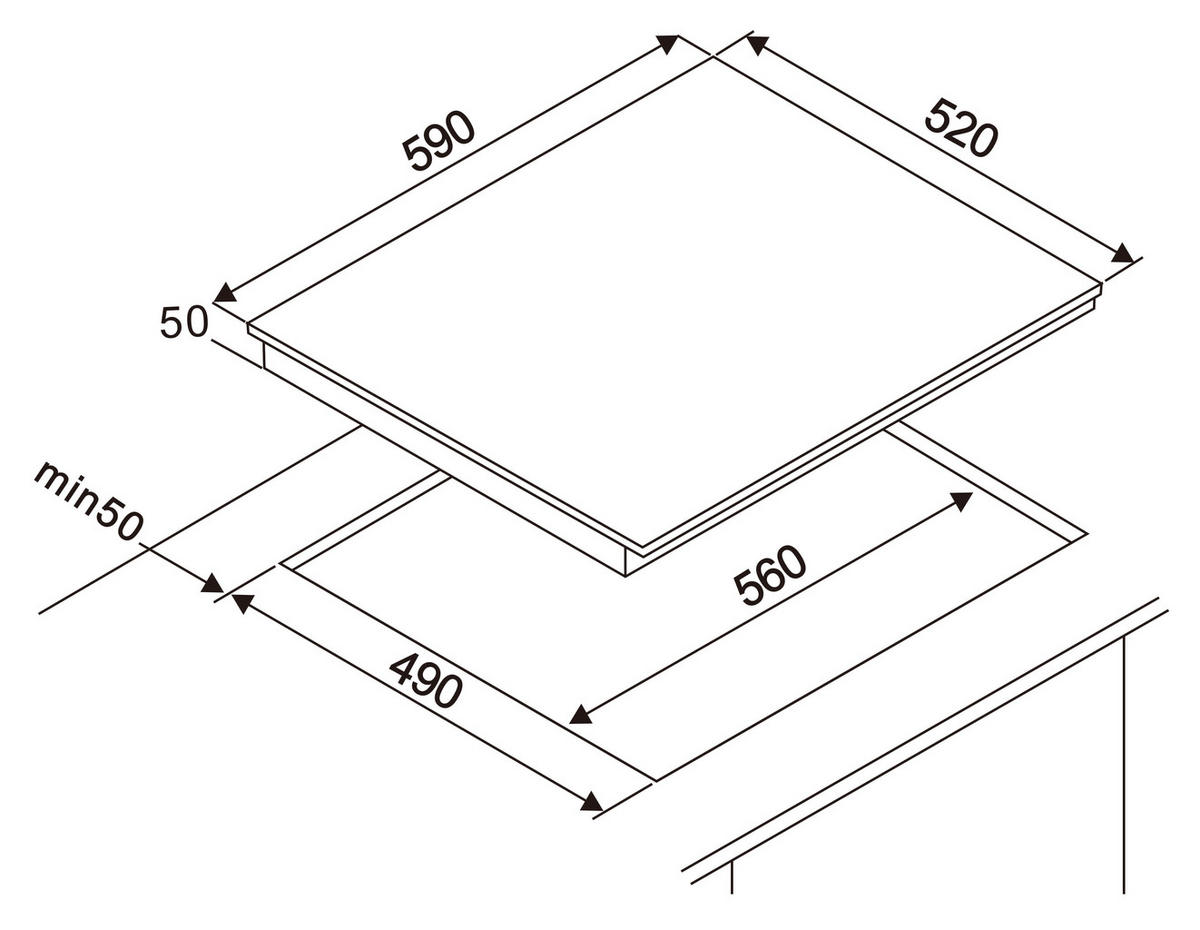GLASKERAMIKKOCHFELD KM4400-28  - Schwarz, Trend, Glas (57/5/52cm) - Respekta