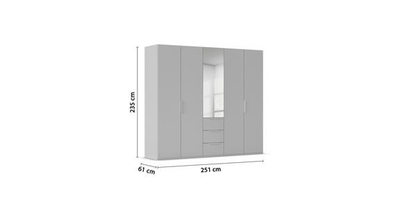 DREHTÜRENSCHRANK 251/235/61 cm,  in Graphitfarben, 5-türig  - Graphitfarben, Basics, Glas/Holzwerkstoff (251/235/61cm) - Novel