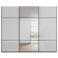 SCHWEBETÜRENSCHRANK 301/223/68 cm 3-türig Grau, Schwarz  - Alufarben/Schwarz, KONVENTIONELL, Glas/Holzwerkstoff (301/223/68cm) - Novel