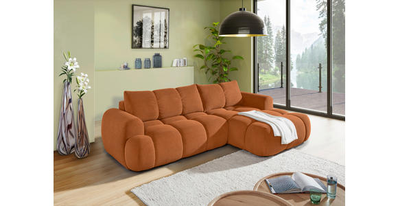 ECKSOFA Rostfarben Flachgewebe  - Rostfarben/Schwarz, KONVENTIONELL, Kunststoff/Textil (274/174cm) - Carryhome