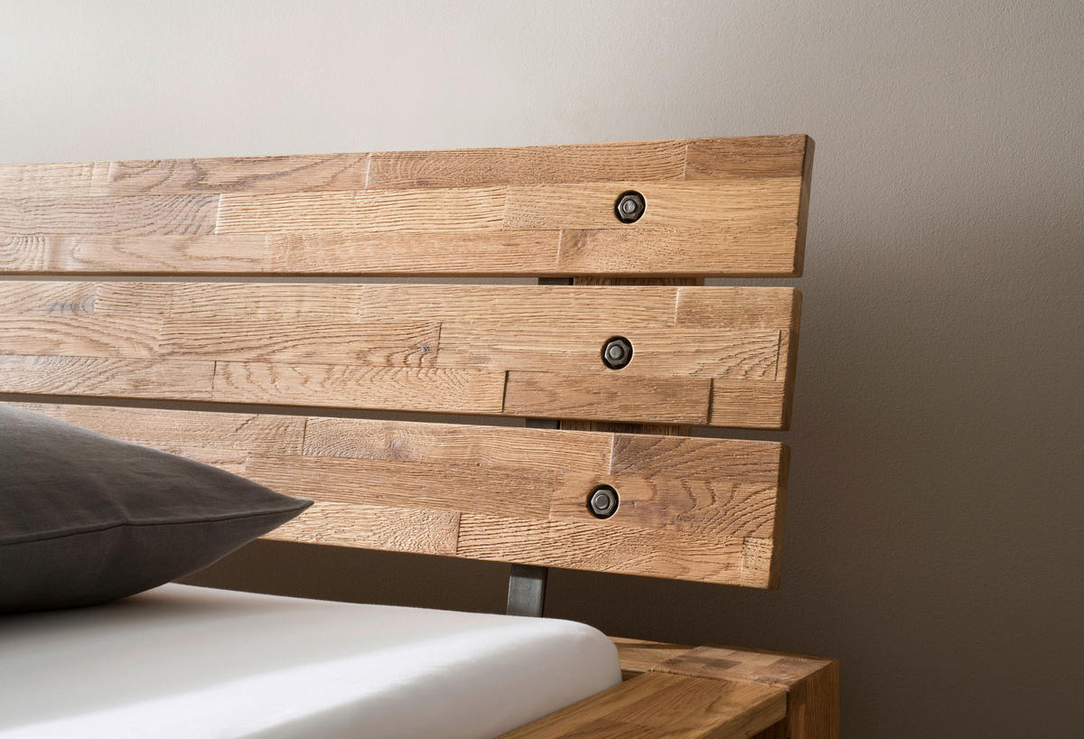 BALKENBETT 180/200 cm  Braun, Eichefarben   - Eichefarben/Braun, Natur, Holz (180/200cm) - Hasena