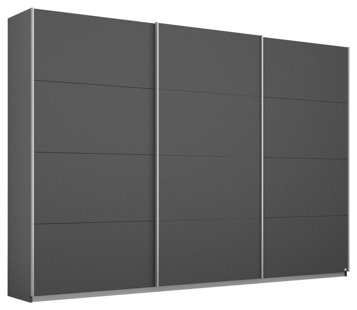 SCHWEBETÜRENSCHRANK 271/210/62 cm 3-türig Grau  - Alufarben/Grau, MODERN, Holzwerkstoff/Metall (271/210/62cm) - Rauch Möbel