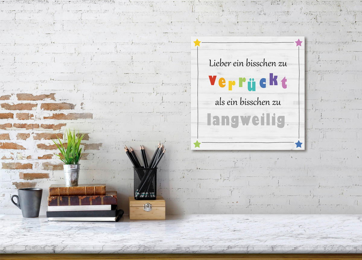 DEKOPANEEL Text  - Multicolor, Basics, Holz (20/20/0,3cm) - Euroart