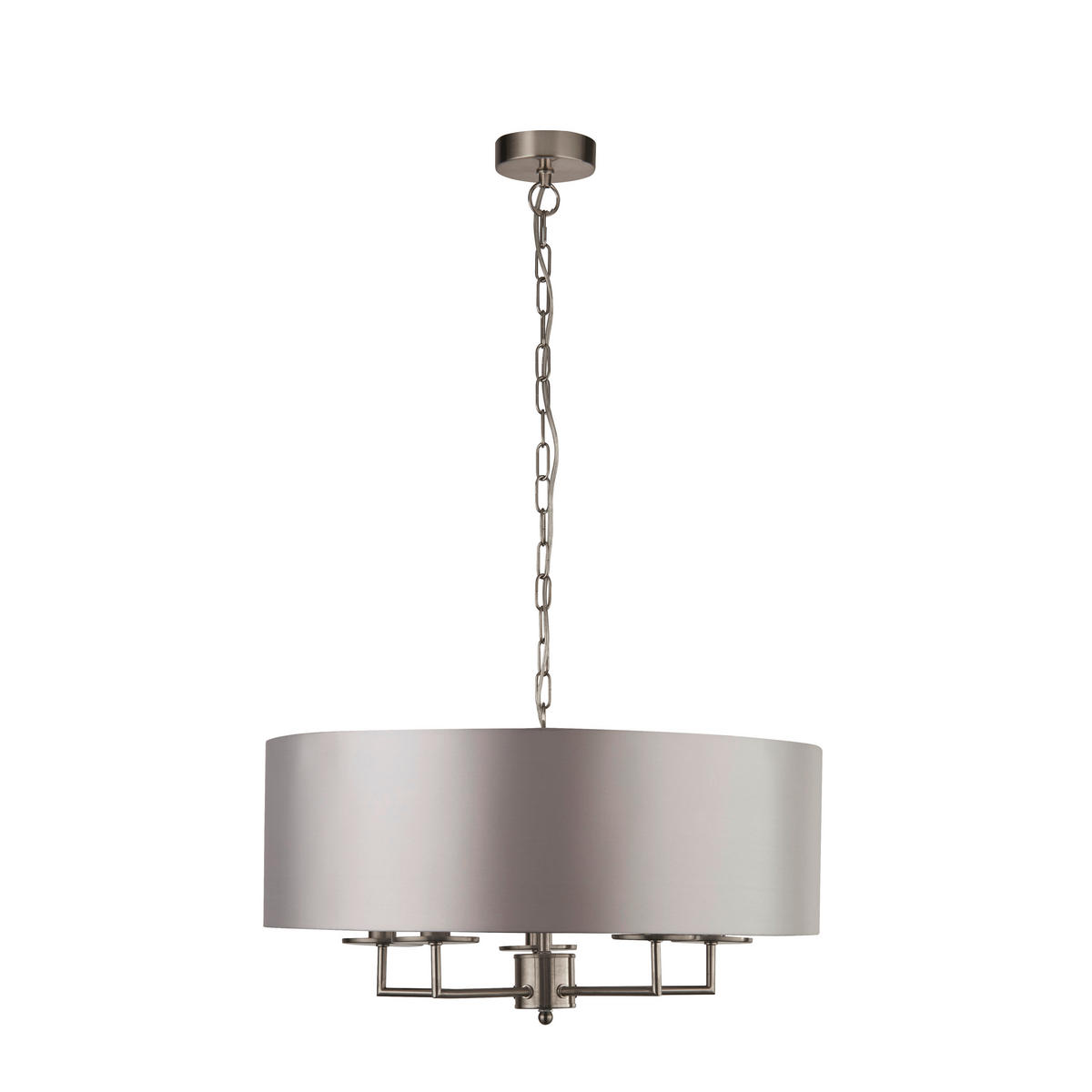 VISEČA SVETILKA  Knightsbridge      55/123 cm      E14 - srebrne barve/bela, Design, kovina/tekstil (55/123cm)