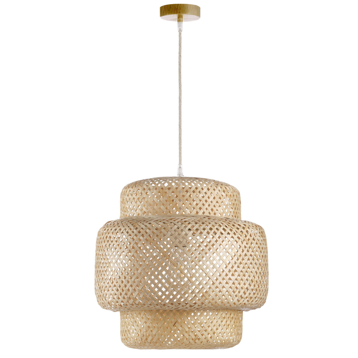 HÄNGELEUCHTE 40/40/130 cm  - Sandfarben, Basics, Holz (40/40/130cm)