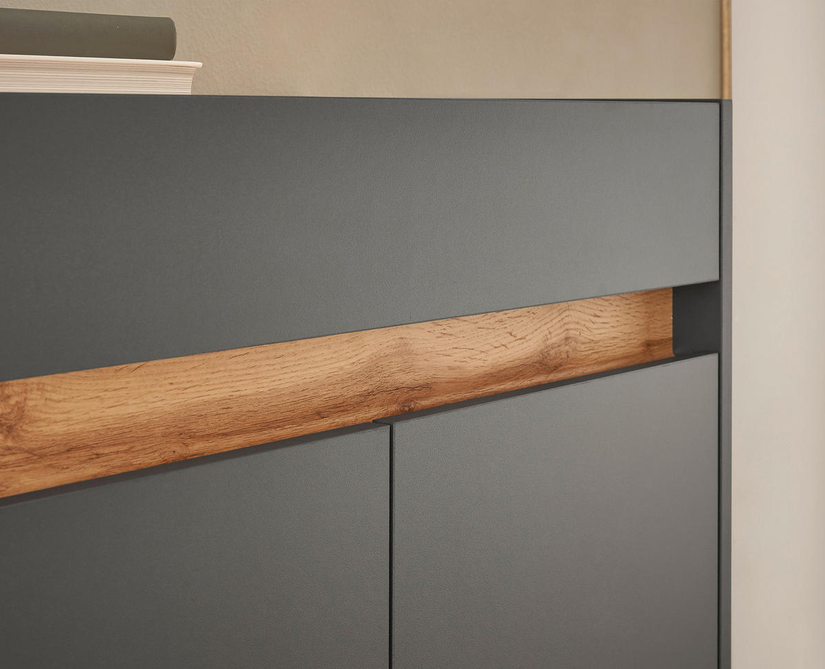 SCHUHSCHRANK Anthrazit, Eiche Wotan  - Anthrazit/Eiche Wotan, Design, Holzwerkstoff/Kunststoff (80/70/40cm) - Modante