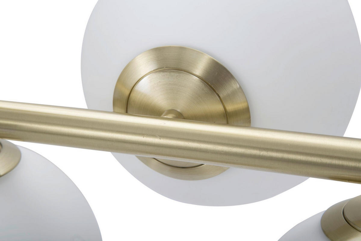 DECKENLEUCHTE 81/30/74 cm  - Goldfarben/Weiß, Trend, Glas/Metall (81/30/74cm) - Mauro Ferretti