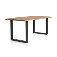 ESSTISCH in Holz 140/80/76,5 cm  - Schwarz/Naturfarben, MODERN, Holz/Metall (140/80/76,5cm) - Livetastic