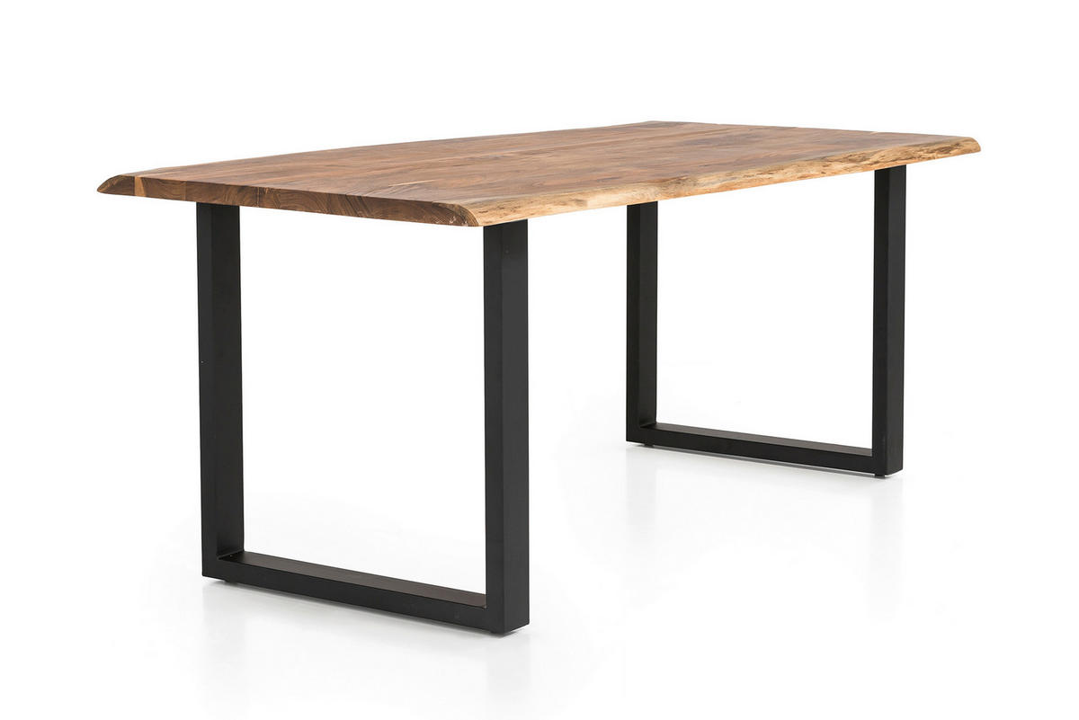 ESSTISCH in Holz 140/80/76,5 cm  - Schwarz/Naturfarben, MODERN, Holz/Metall (140/80/76,5cm) - Livetastic