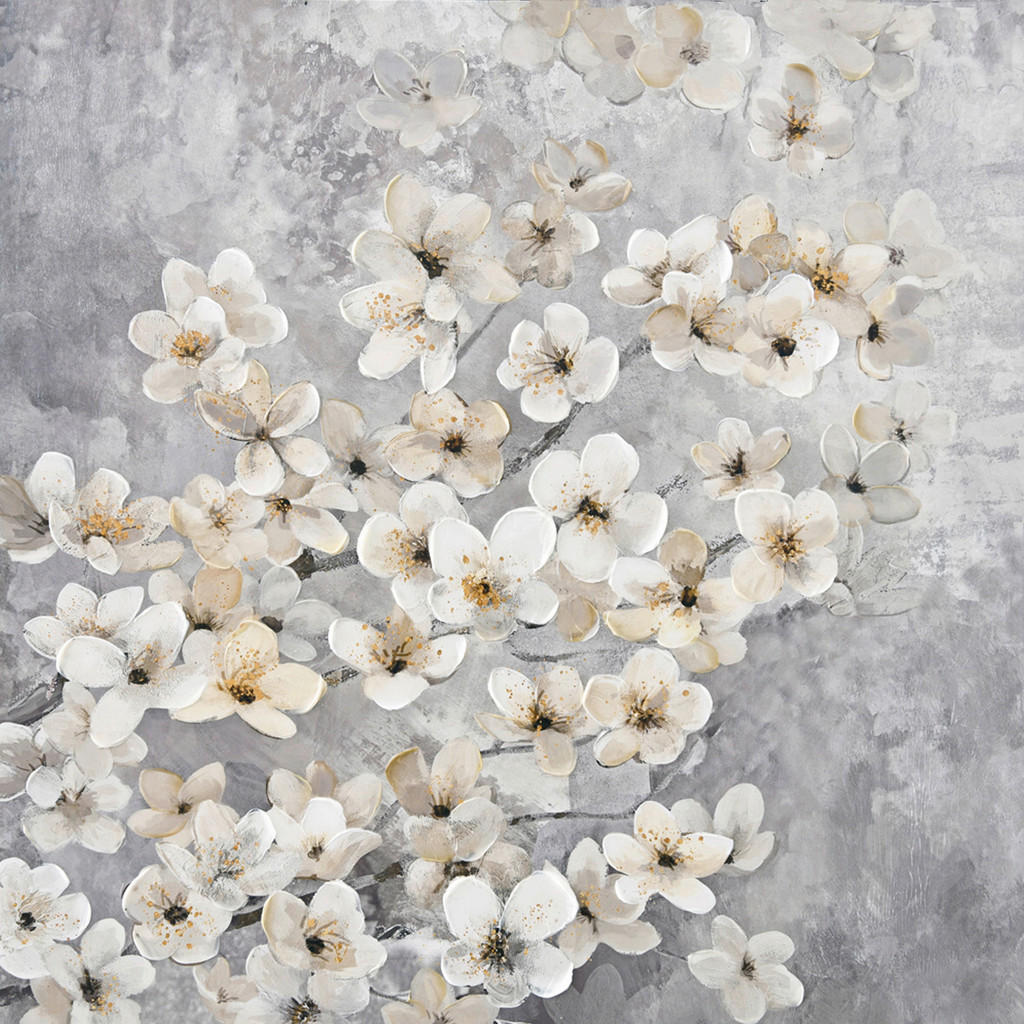 Monee OLEJOMAĽBA, kvety, 85/85 cm - hnedá, sivá, biela
