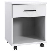 PREDALNIK NA KOLESCIH  bela  - črna/bela, Design, umetna masa/leseni material (46/58/40cm) - Ti'me