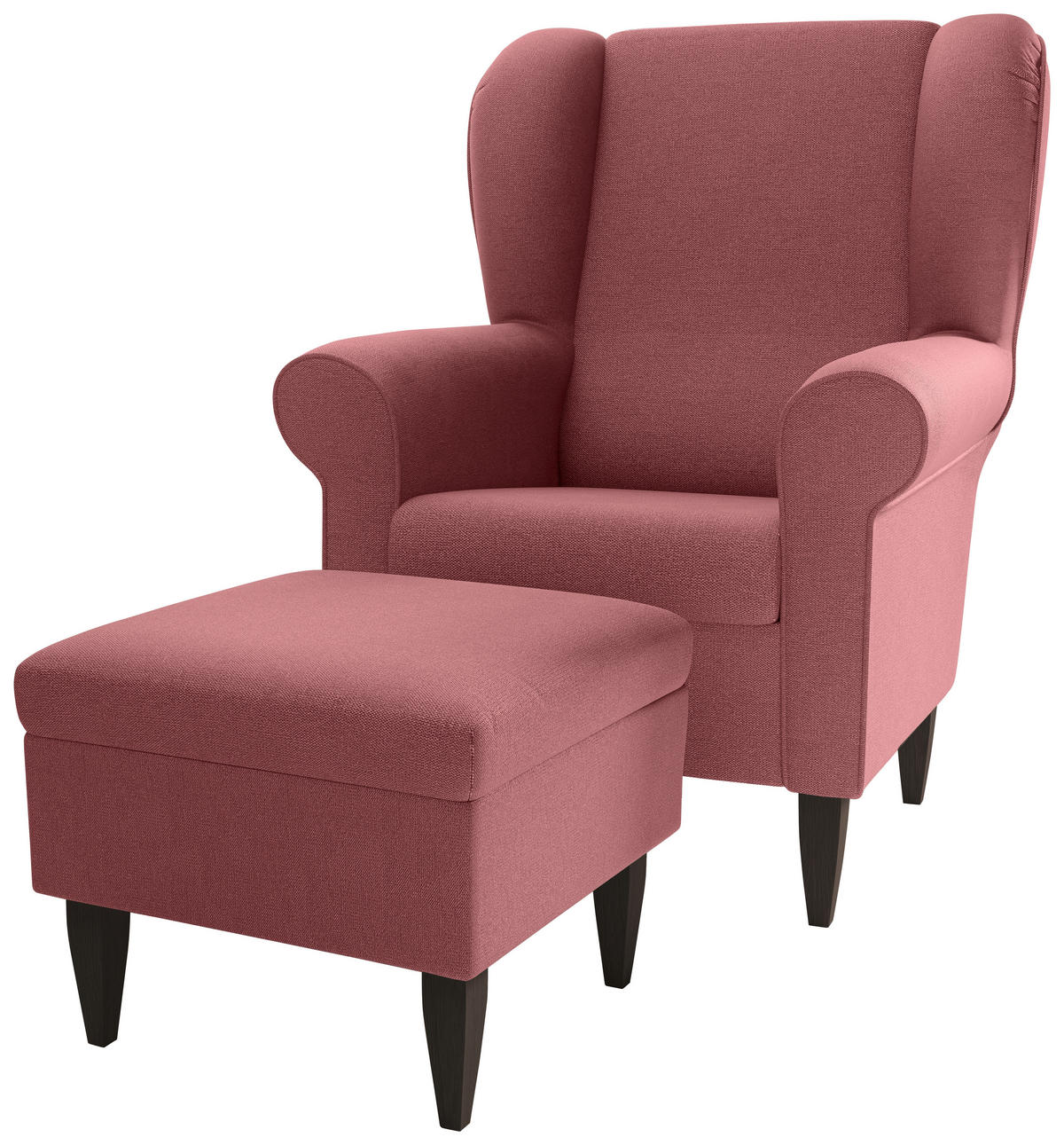 SESSELSET Struktur Rosa  - Wengefarben/Rosa, Konventionell, Holz/Textil (80/102/86cm) - Livetastic