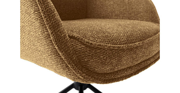 ARMLEHNSTUHL  in Stahl Webstoff  - Currygelb/Schwarz, Design, Textil/Metall (62/92/65cm) - Novel