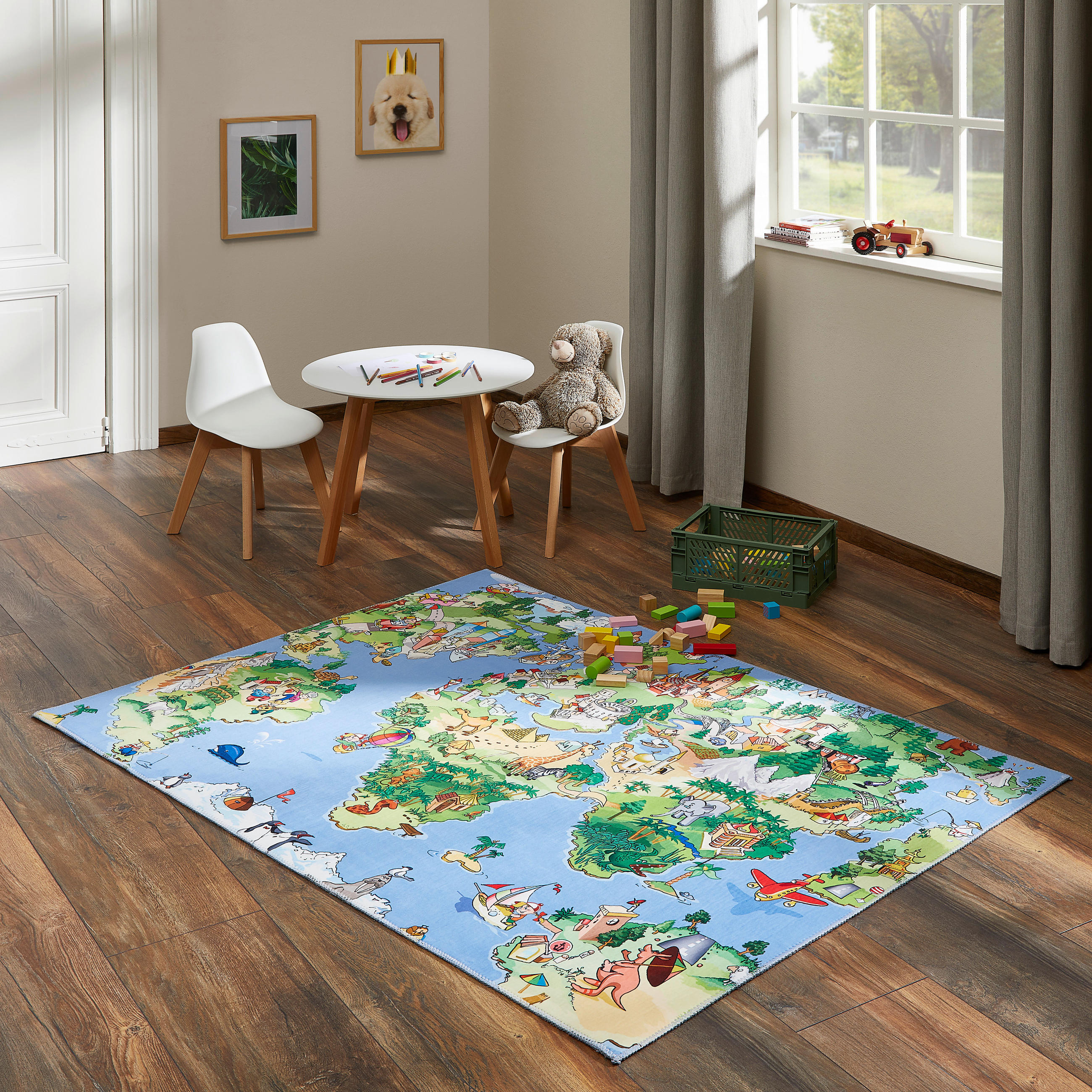 KINDERTEPPICH 120/160 cm Worldmap  - Multicolor, KONVENTIONELL, Textil (120/160cm) - Ben'n'jen