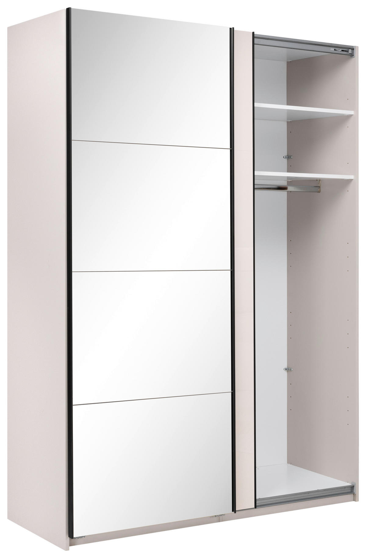 SCHIEBETÜRENSCHRANK 150/210/62 cm 2-türig Kaschmir  - Kaschmir/Schwarz, MODERN, Holzwerkstoff/Metall (150/210/62cm) - MID.YOU