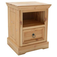 NACHTSCHRANK 48/60/39 cm Kiefer massiv  - Eichefarben/Schwarz, KONVENTIONELL, Holz/Metall (48/60/39cm) - Livetastic