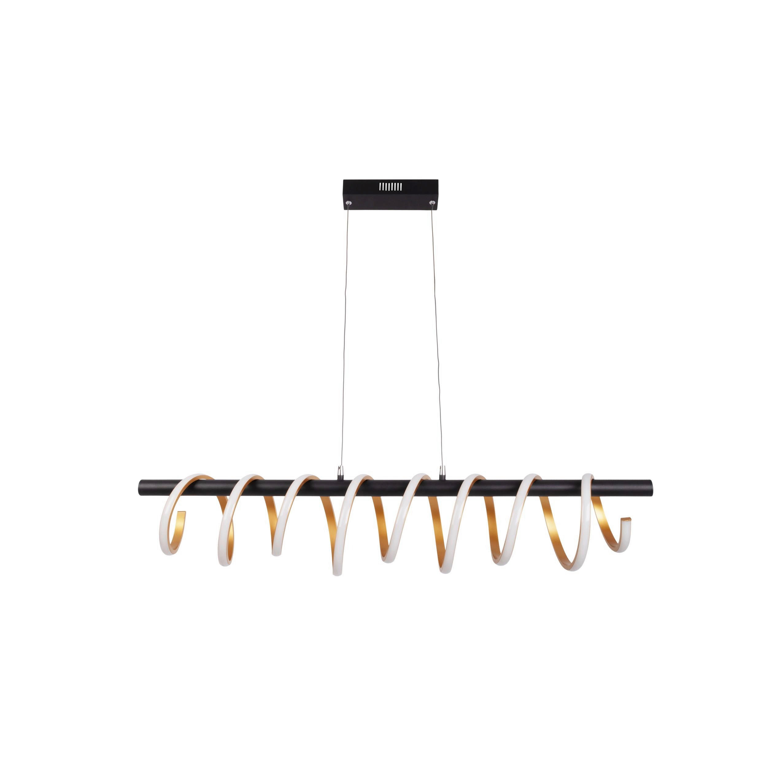 LED-PENDELLEUCHTE Belleza 100/20/150 cm  - Goldfarben/Schwarz, Design, Metall (100/20/150cm) - Näve
