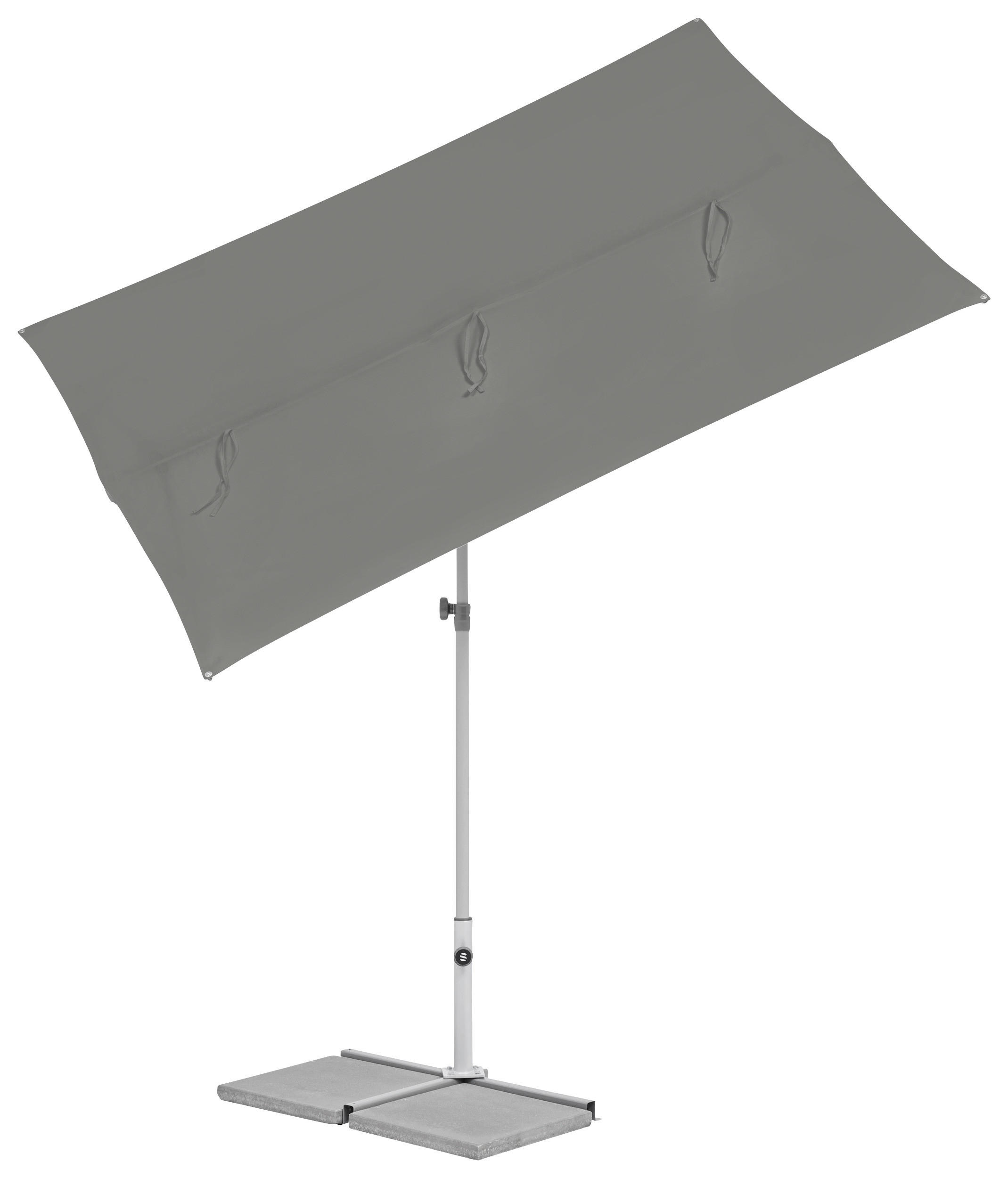 SONNENSCHIRM  - Platinfarben/Grau, KONVENTIONELL, Metall (195/140cm) - Suncomfort by Glatz