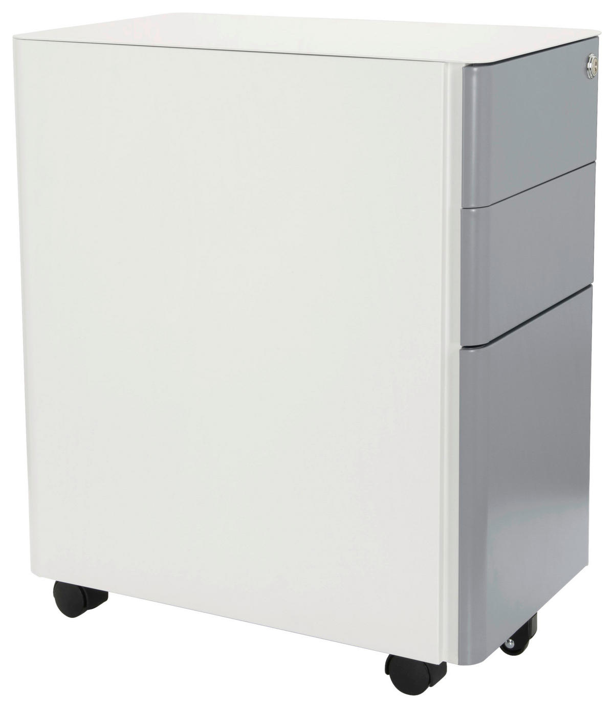 ROLLCONTAINER Grau, Weiß  - Weiß/Grau, MODERN, Kunststoff/Metall (30/59/50cm) - MID.YOU