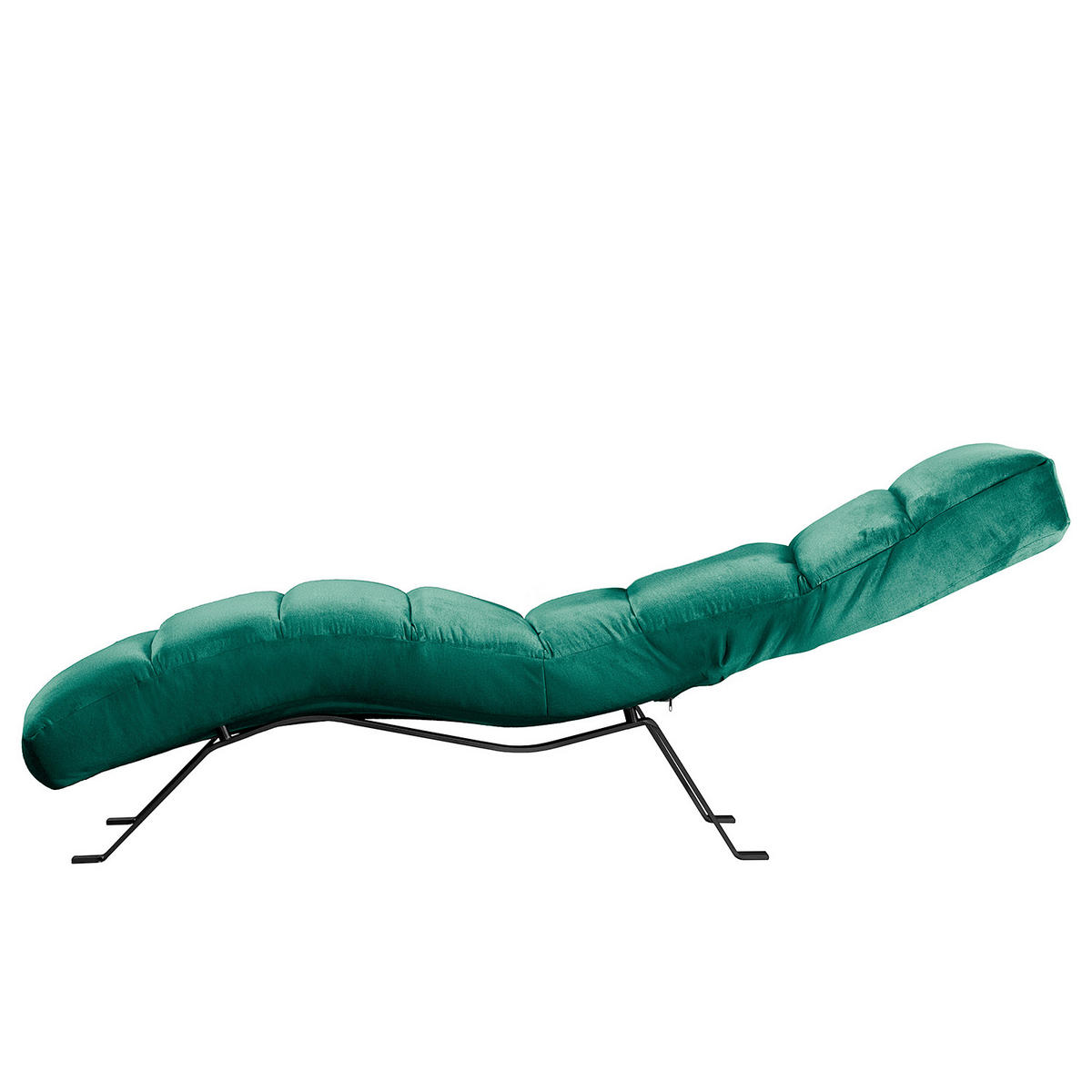 RELAXLIEGE SWING Samt Grün  - Schwarz/Grün, Design, Textil/Metall (65/65-95/171cm) - Livetastic