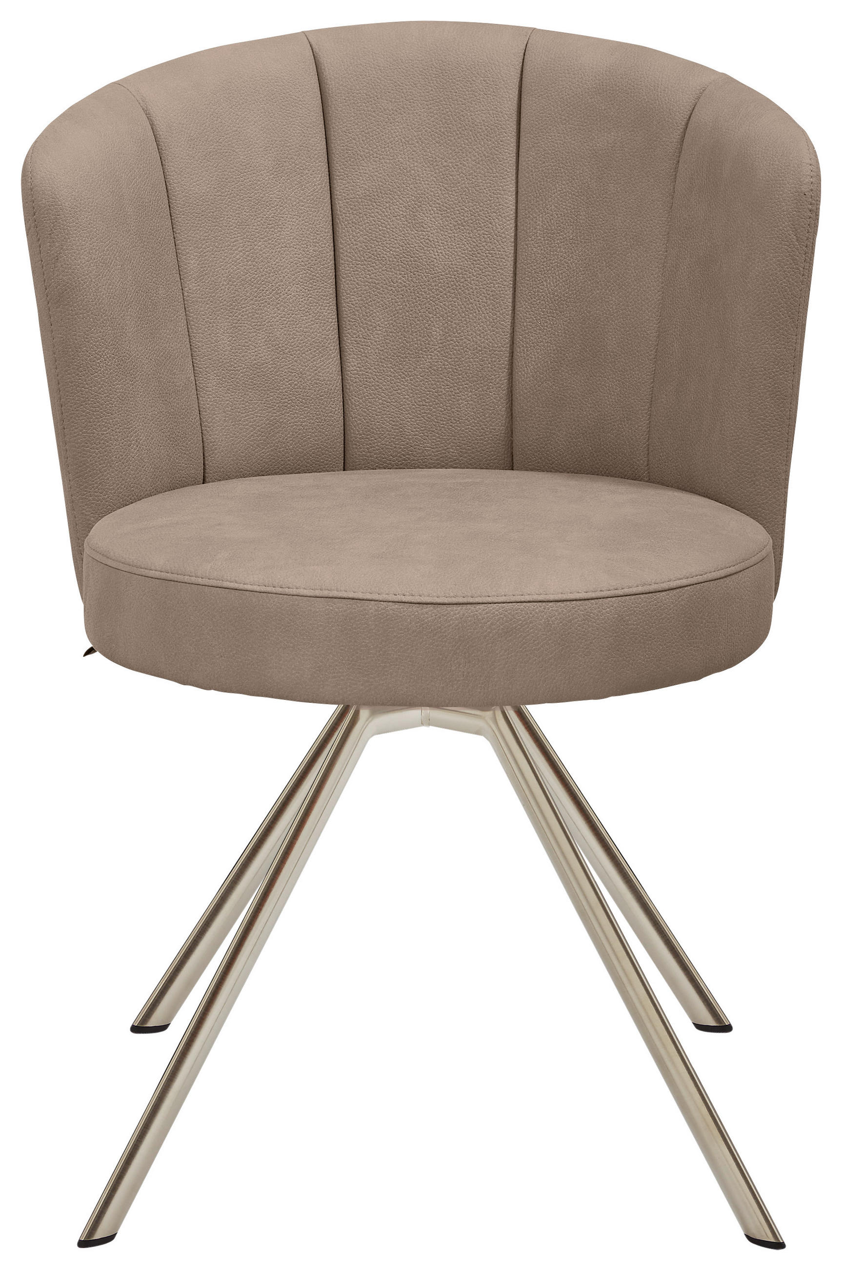 STUHL  in Mikrofaser Metall, Textil  - Edelstahlfarben/Fango, Design, Textil/Metall (62/83/64cm) - Venjakob