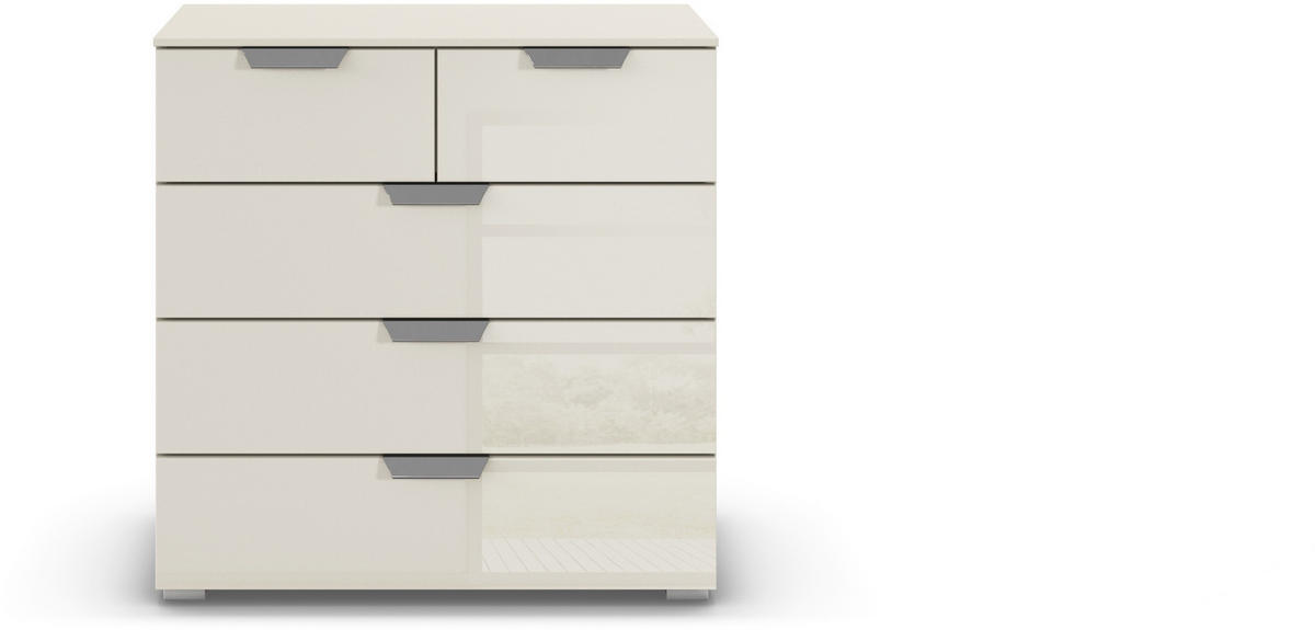 KOMMODE  in 80/81/42 cm  - Chromfarben/Champagner, Design, Glas/Holzwerkstoff (80/81/42cm) - Carryhome
