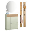 GARDEROBE 4-teilig  in 143/200/22 cm  - Eichefarben/Grün, Design, Glas/Holzwerkstoff (143/200/22cm) - Voleo