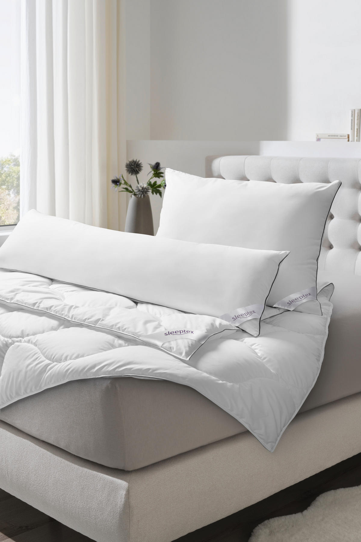 KOPFPOLSTER 70/90 cm Sleeptex Polyester  - Weiß, Basics, Kunststoff/Textil (70/90cm) - Sleeptex