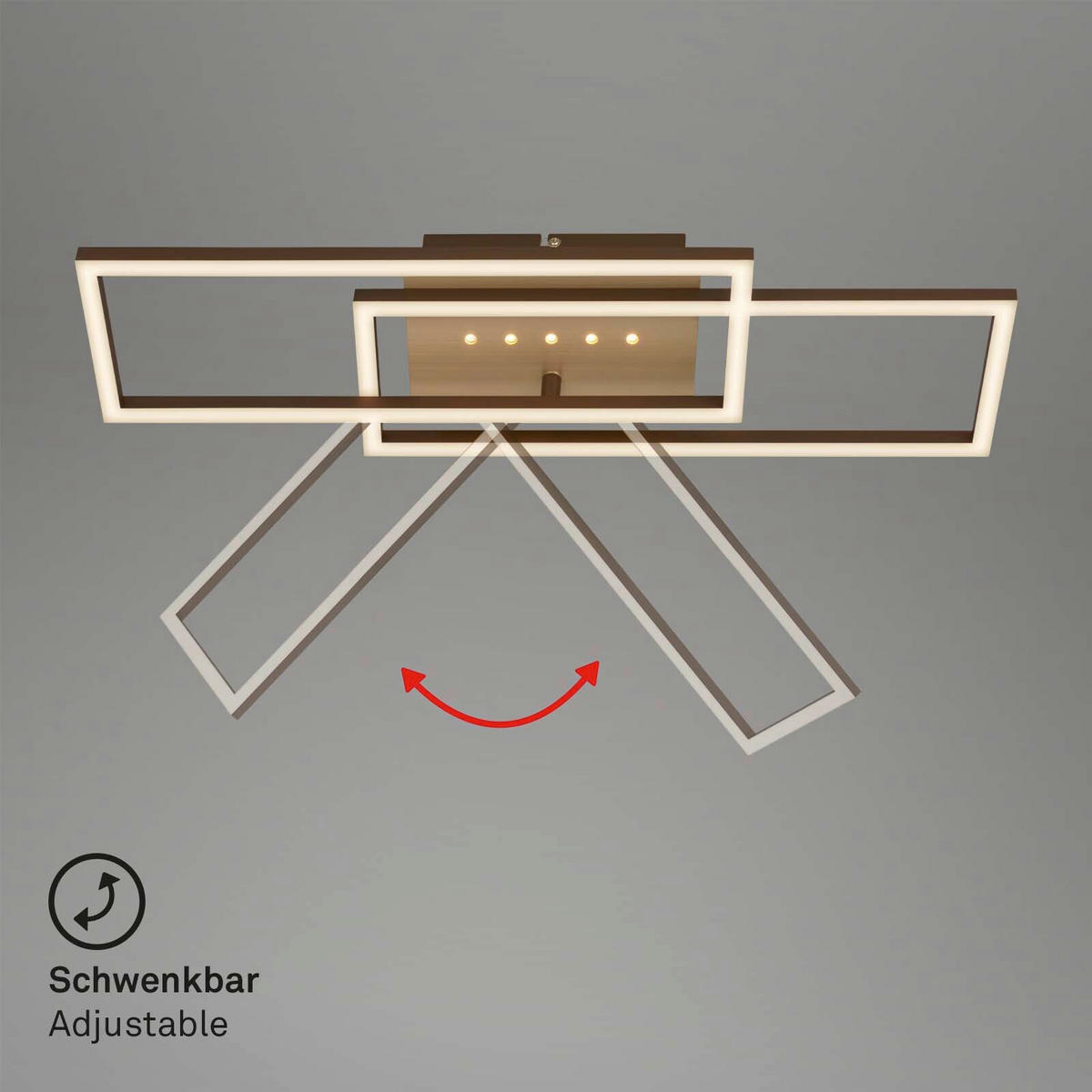 LED-TAKLAMPA 56/18/7,5 cm  - brun/guldfärgad, Basics, metall/plast (56/18/7,5cm)