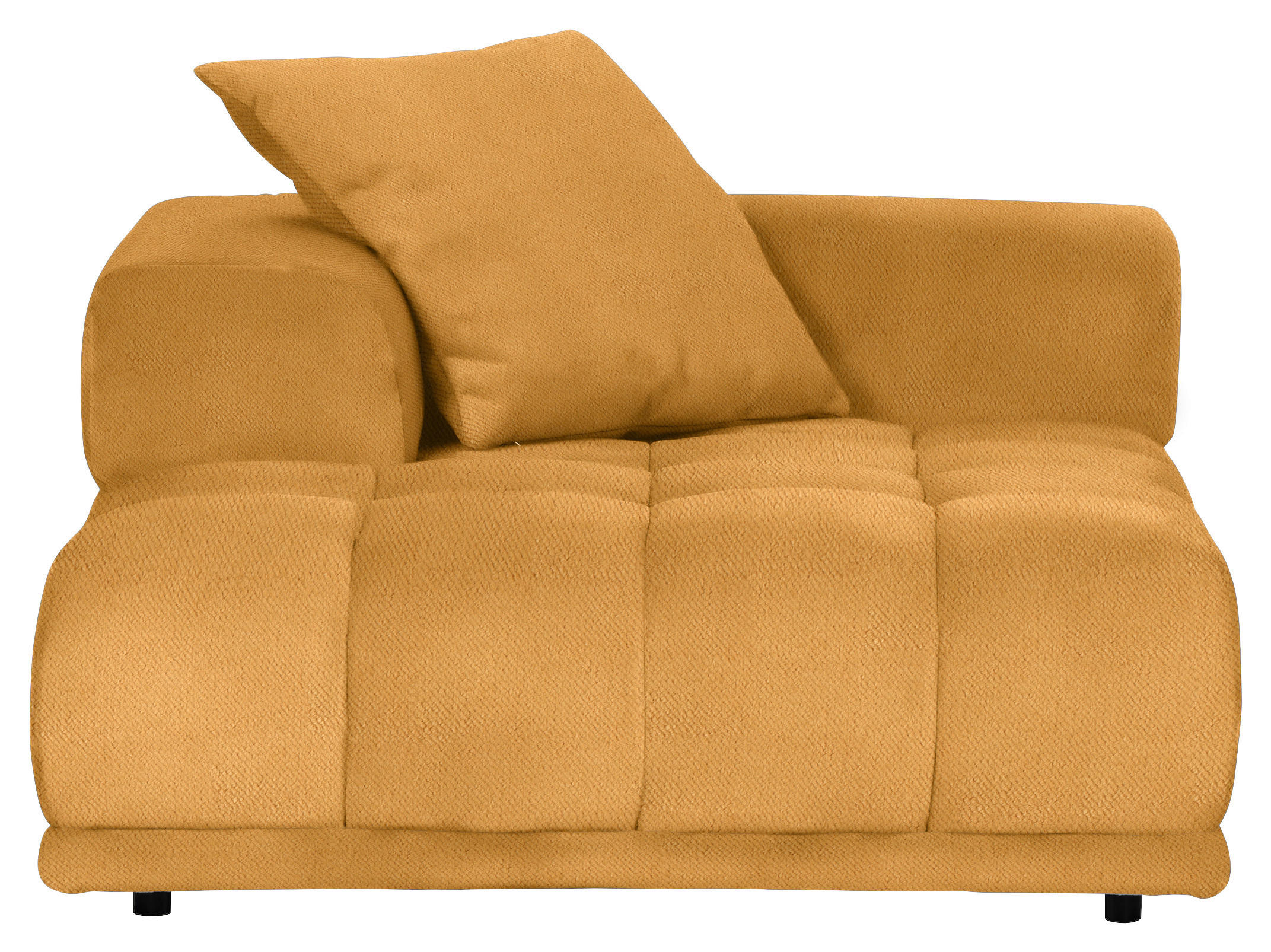 SOFAELEMENT in Flachgewebe Currygelb  - Currygelb/Schwarz, KONVENTIONELL, Kunststoff/Textil (125/66/155cm) - Carryhome