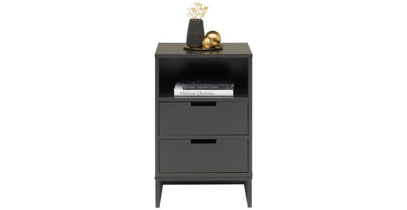 NACHTSCHRANK 47,6/74/40 cm  - Anthrazit/Schwarz, Design, Holzwerkstoff/Metall (47,6/74/40cm) - Novel
