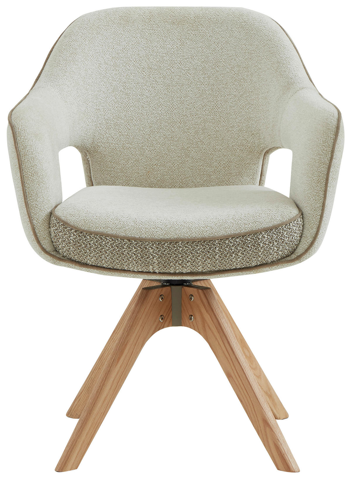 ARMLEHNSTUHL in Holz, Textil Eichefarben, Beige  - Eichefarben/Beige, Design, Holz/Textil (62/84/62cm) - Valnatura