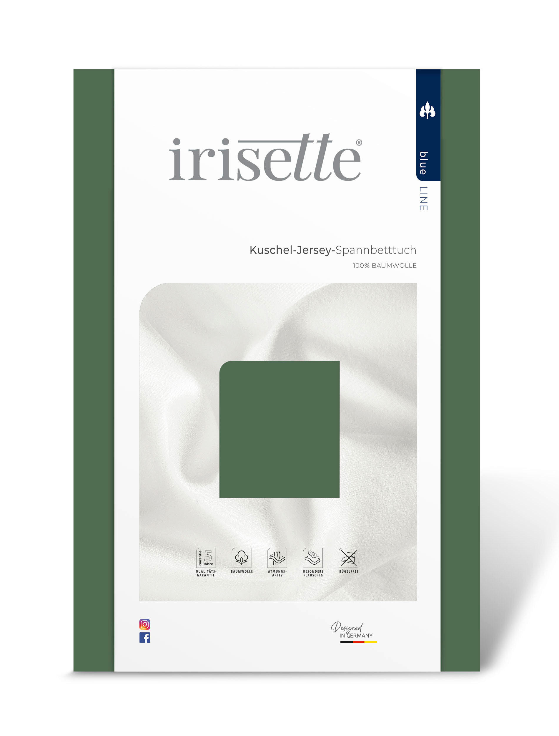 SPANNBETTTUCH Jersey  - Grün, KONVENTIONELL, Textil (180-200/200cm) - Irisette