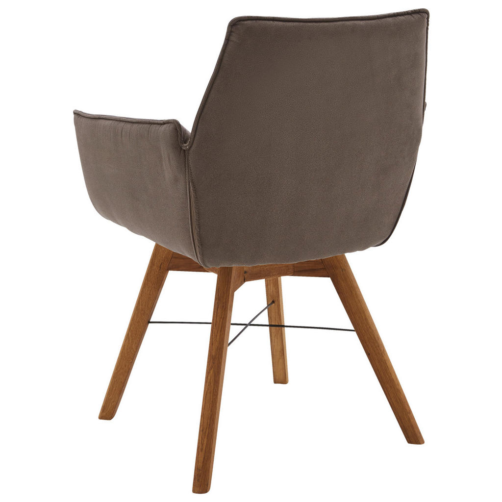 Thumbnail - Waldwelt Armlehnstuhl, Eiche, Cappuccino, Holz, Textil, Wildeiche, massiv, Füllung: Schaumstoff, 61x87x63 cm, Stoffauswa...