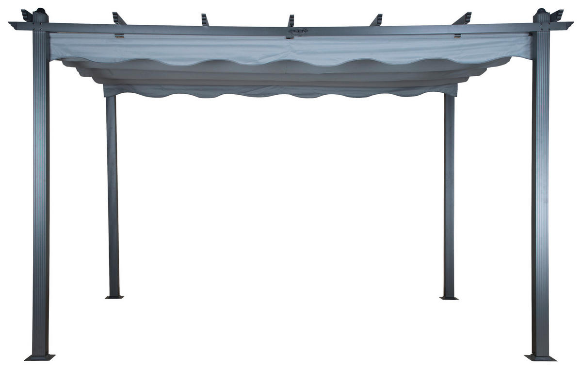 PERGOLA 395/245/295 cm   - Schwarz/Grau, KONVENTIONELL, Textil/Metall (395/245/295cm) - Gardenson