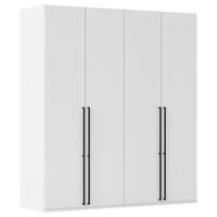DREHTÜRENSCHRANK 201/223/61 cm,  in Weiß, 4 Tür(en)  - Schwarz/Weiß, Basics, Holzwerkstoff/Metall (201/223/61cm) - Novel