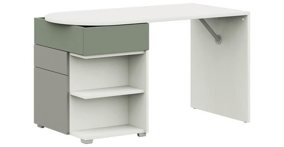 JUGENDSCHREIBTISCH 140/60/72,5 cm - Salbeigrün/Weiß, KONVENTIONELL, Holzwerkstoff (140/60/72,5cm) - Cantus