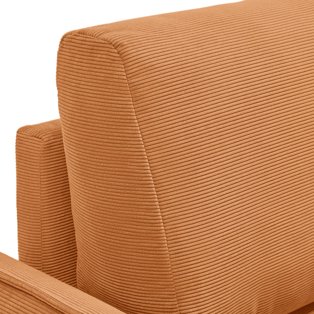 3-SITZER-SOFA Cord Orange  - Naturfarben/Orange, Modern, Holz/Textil (183/85/92cm) - MID.YOU