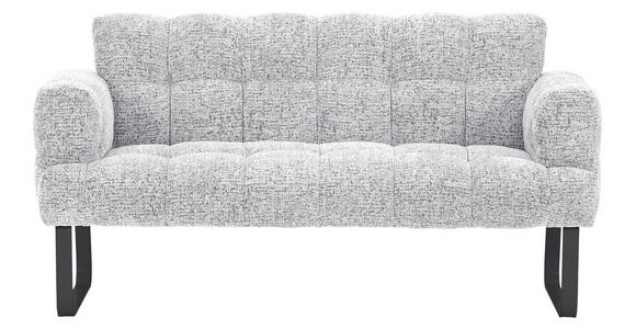 SITZBANK 176/91/78 cm Chenille Weiß Metall  - Schwarz/Weiß, Design, Textil/Metall (176/91/78cm) - Novel