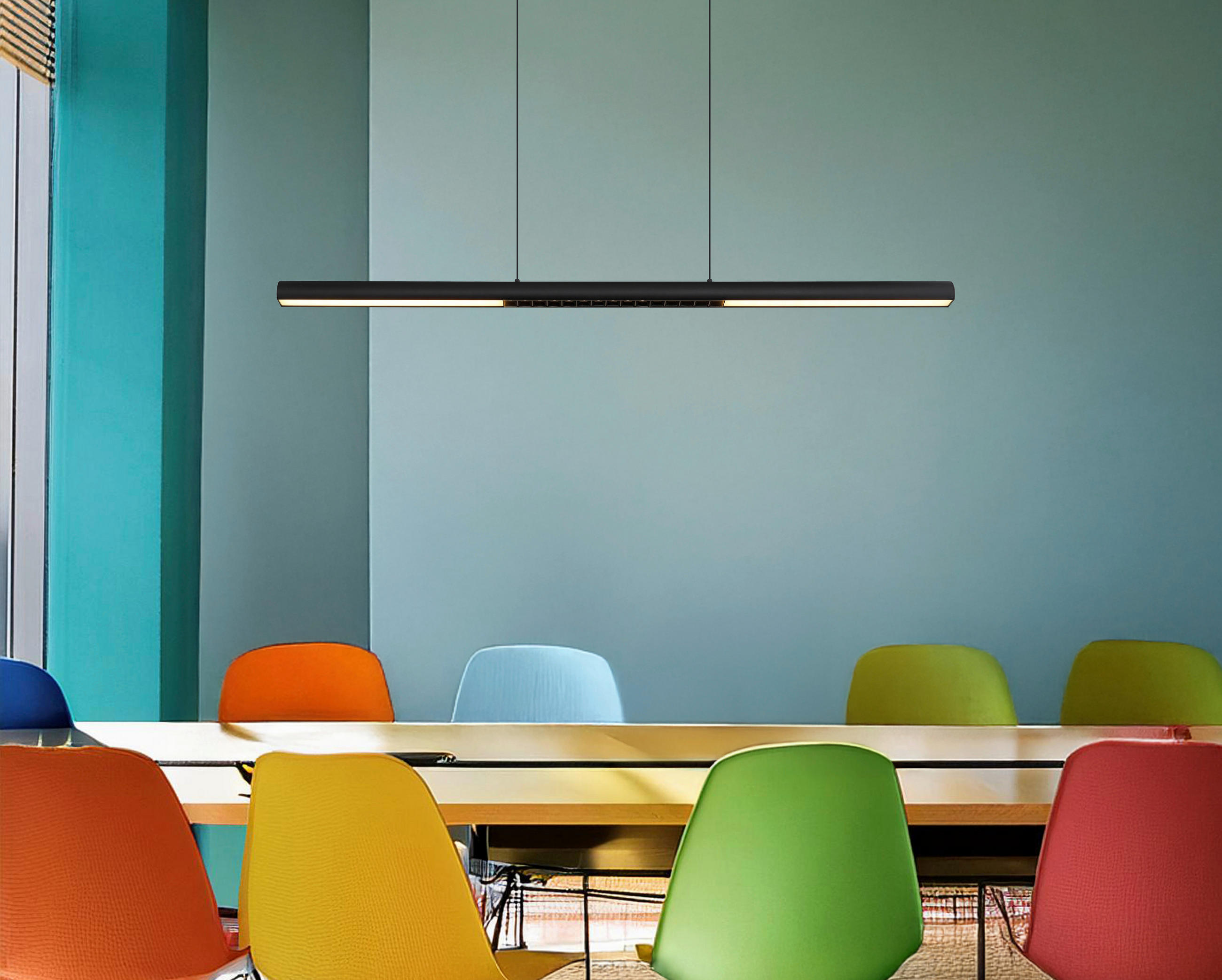 LED-HÄNGELEUCHTE CODY 120/8/150 cm   - Opal/Schwarz, Design, Kunststoff/Metall (120/8/150cm) - Globo