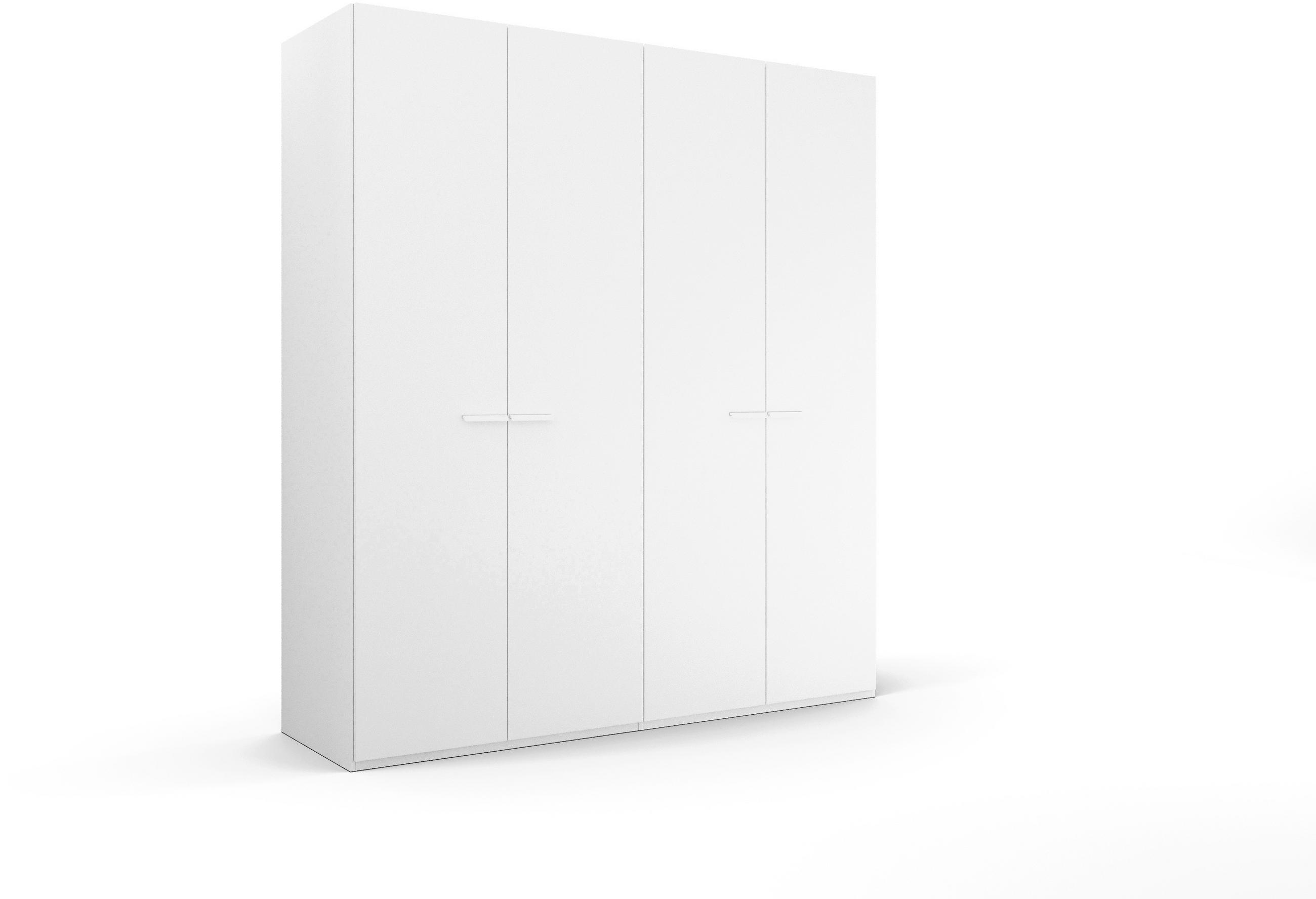DREHTÜRENSCHRANK in Weiss  - Weiss, Trend, Glas/Holzwerkstoff (201/223/60cm) - Novel