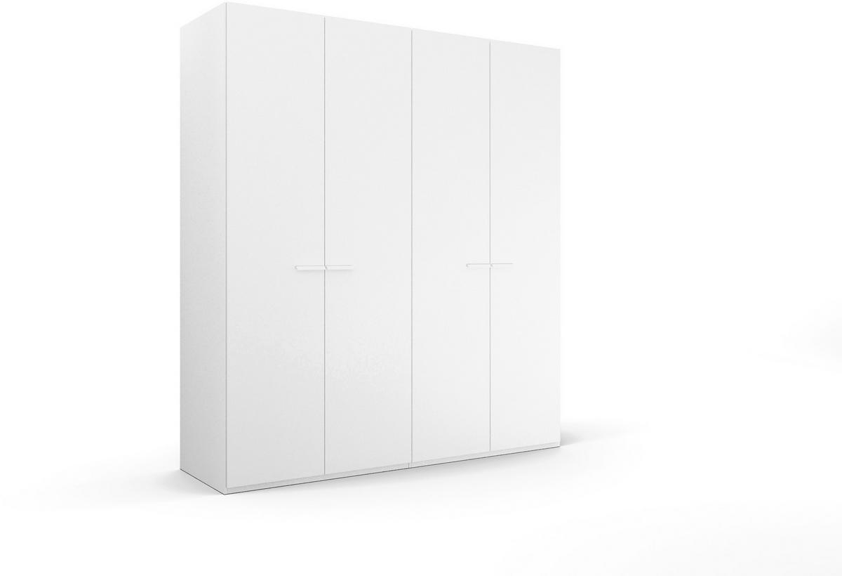 DREHTÜRENSCHRANK in Weiss  - Weiss, Trend, Glas/Holzwerkstoff (201/223/60cm) - Novel