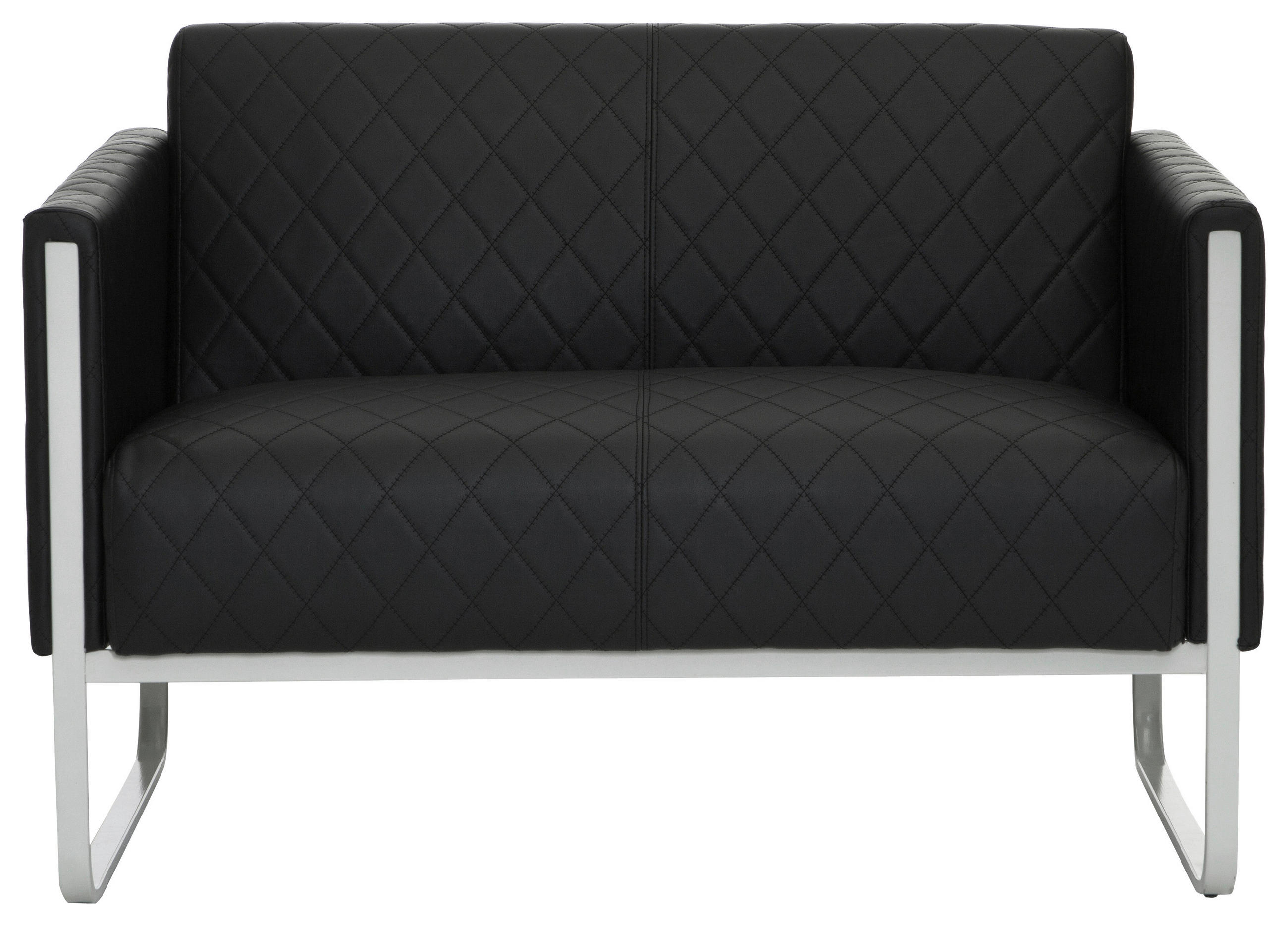 2-SITS SOFFA i textil svart, ljusgrå  - ljusgrå/grå, Modern, metall/textil (111/78/71cm) - MID.YOU