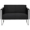 2-SITZER-SOFA  in Lederlook Schwarz, Hellgrau  - Hellgrau/Schwarz, MODERN, Textil/Metall (111/78/71cm) - MID.YOU