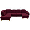 WOHNLANDSCHAFT Bordeaux Mikrofaser  - Wildeiche/Bordeaux, KONVENTIONELL, Holz/Textil (243/343/185cm) - Voleo