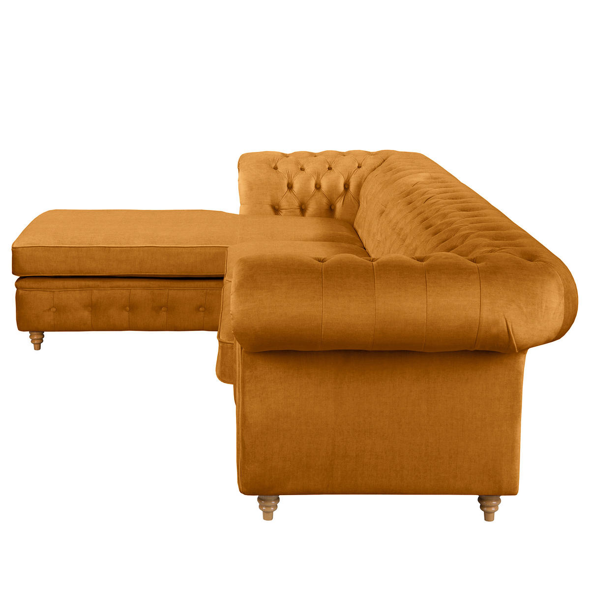 ECKSOFA Laura Bernsteinfarben Mikrofaser  - Bernsteinfarben/Braun, Design, Holz/Textil (182/284cm) - P & B