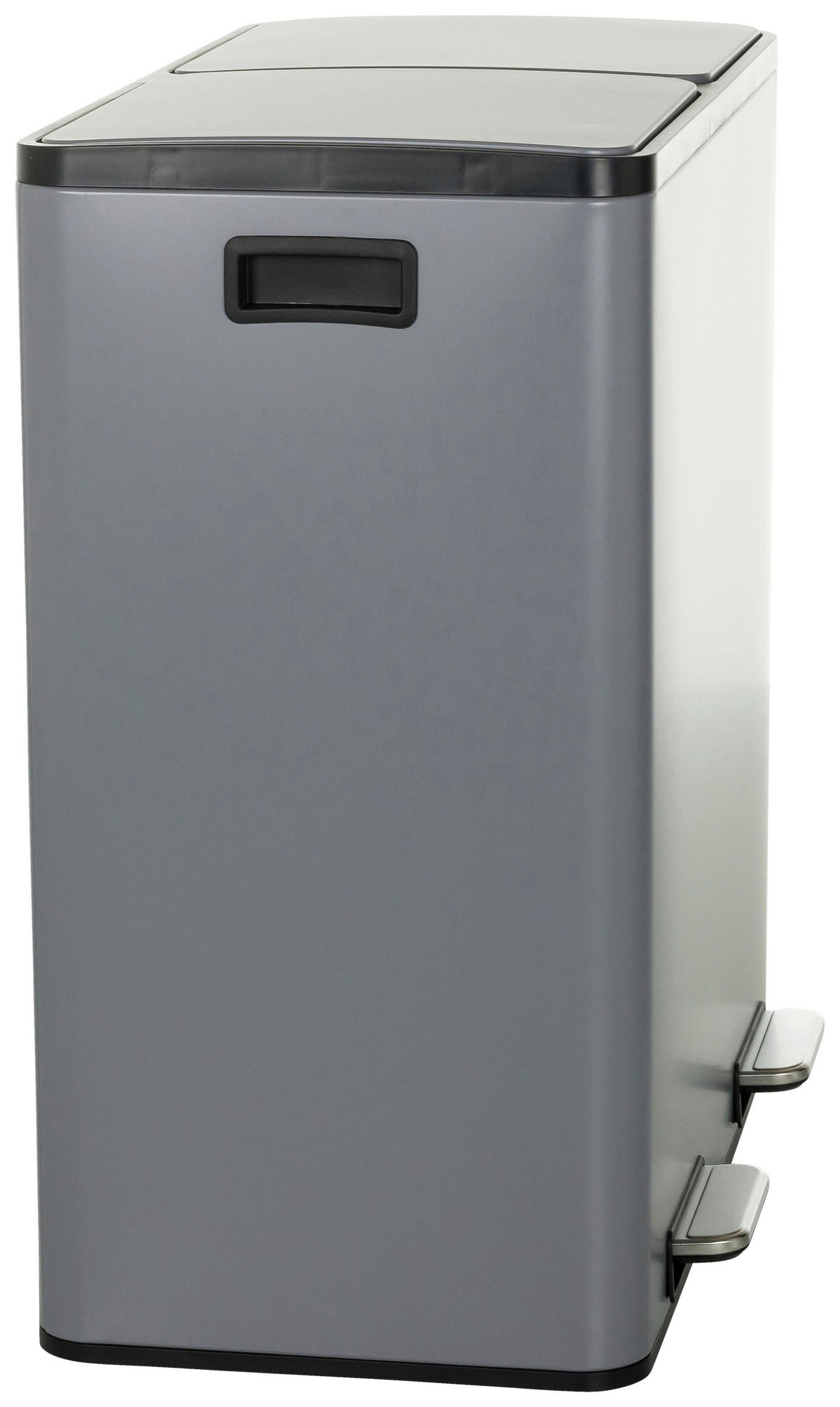 ABFALLSAMMLER 2x30 L  - Schwarz/Grau, MODERN, Kunststoff/Metall (58,5/62/32cm) - MID.YOU