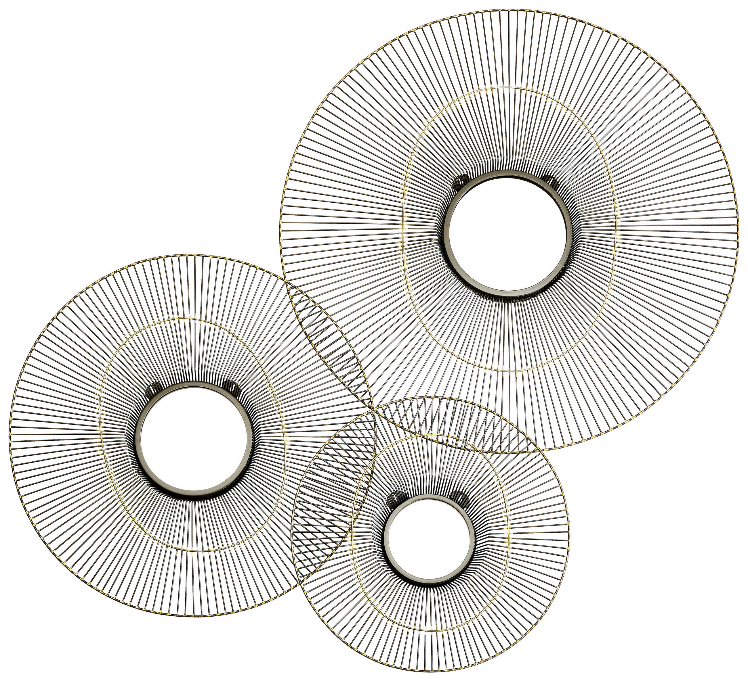 WANDSPIEGEL Zinkfarben  - Goldfarben/Zinkfarben, Design, Glas/Metall (53-89/53-89/4-4,5cm) - Ambia Home