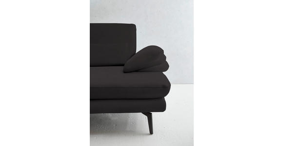 3-SITZER-SOFA in Leder Dunkelbraun - Dunkelbraun/Schwarz, Design, Leder/Metall (222/86/104cm) - Dieter Knoll